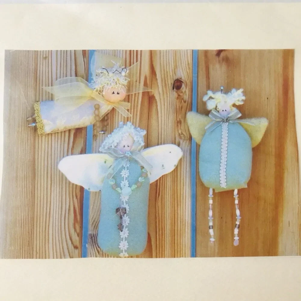 Kimberly Crafts ANGEL TRIO Vintage Sewing Pattern #119 Ornament Hangers Uncut